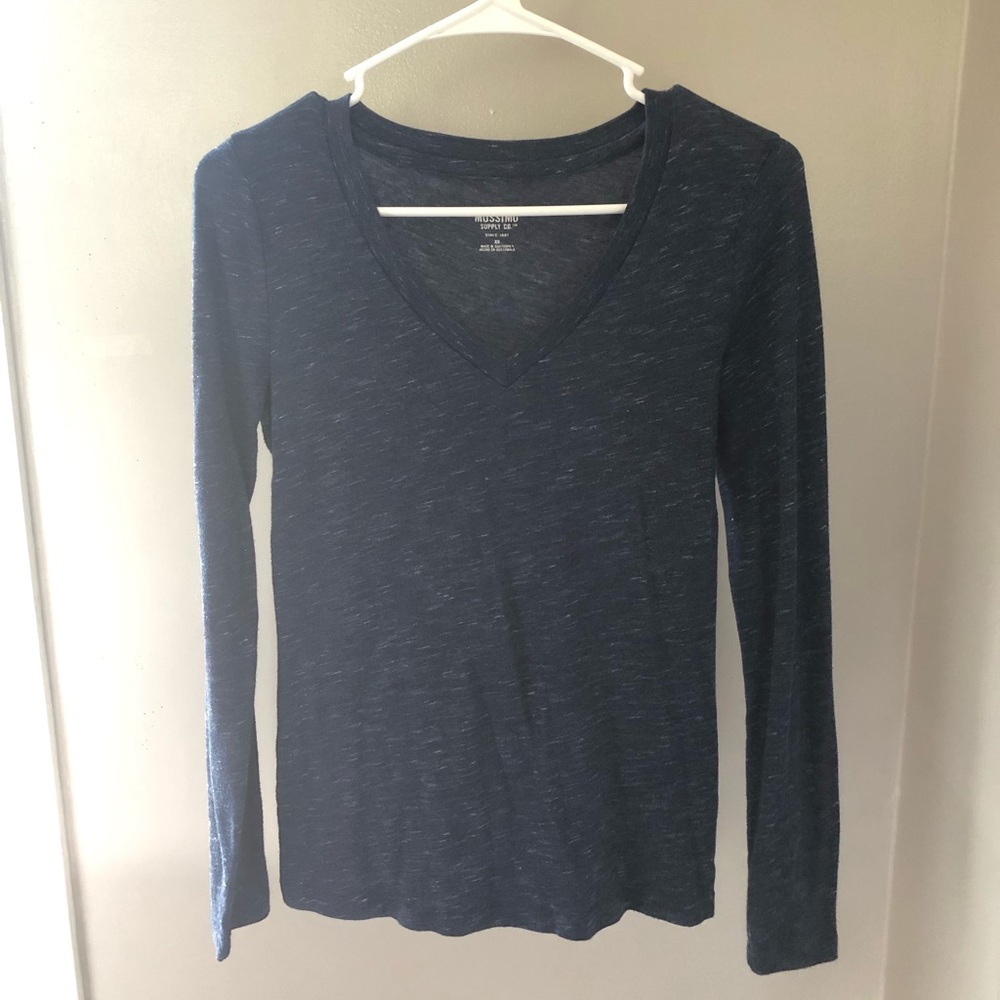 Navy blue long sleeve shirt